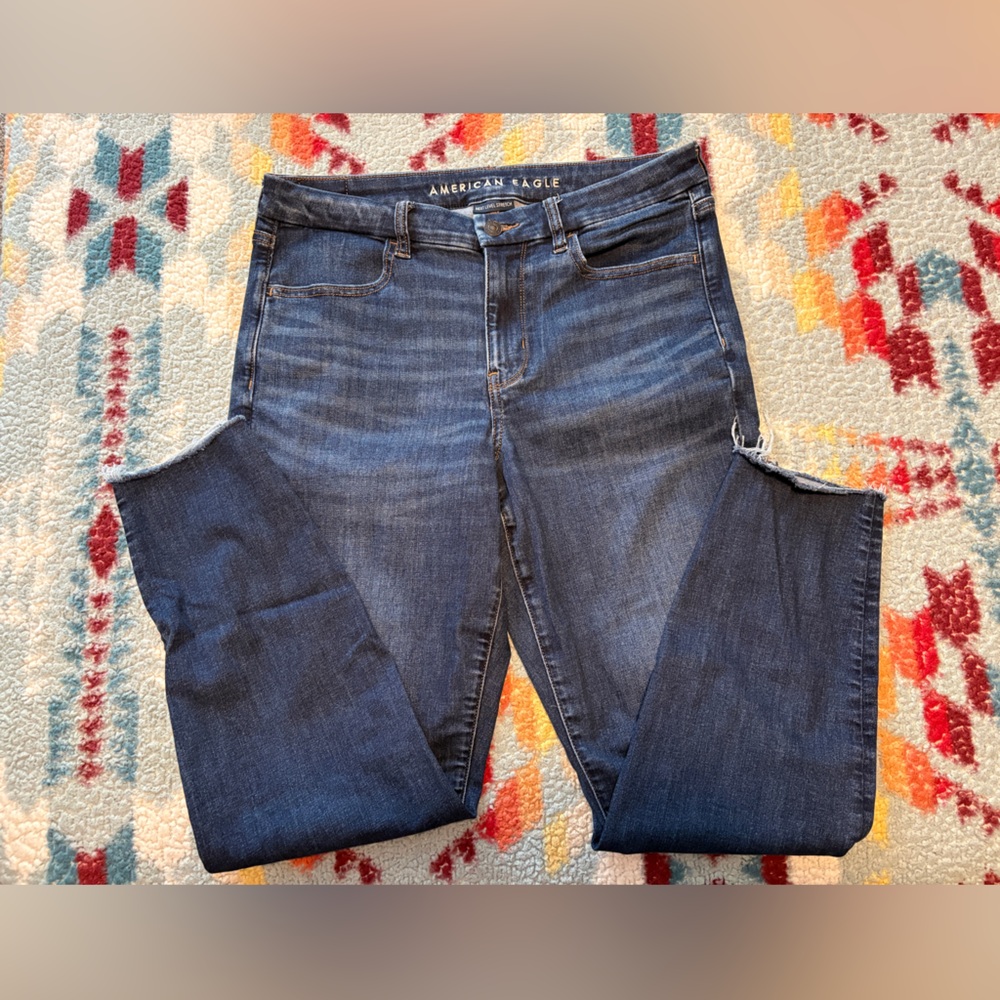 American Eagle Outfitters Dark Blue Ankle Jeans